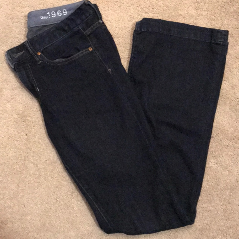 Gap long and lean boot cut jeans dark rinse
